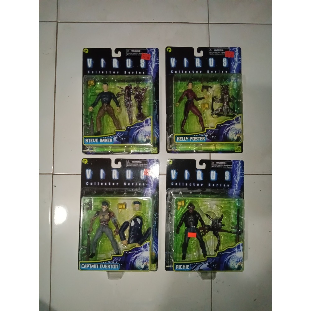 Lot of 4 Virus Collector Series Action Figures Captain Everton ReSaurus 1998